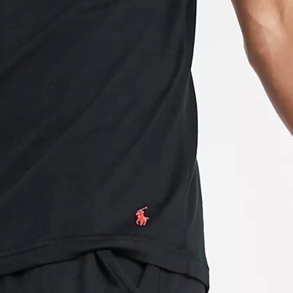 Polo Ralph Lauren Classic Fit Men's Black T-Shirt Bottom Red Pony Logo Size 2XL - Picture 4 of 5